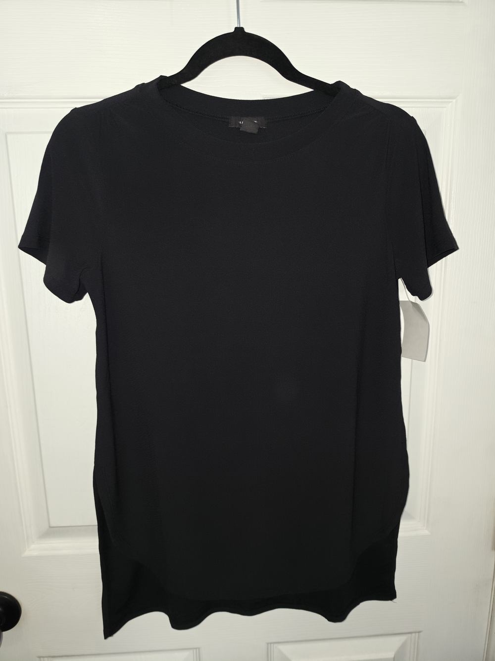 Black Short Sleeve Tunic Top